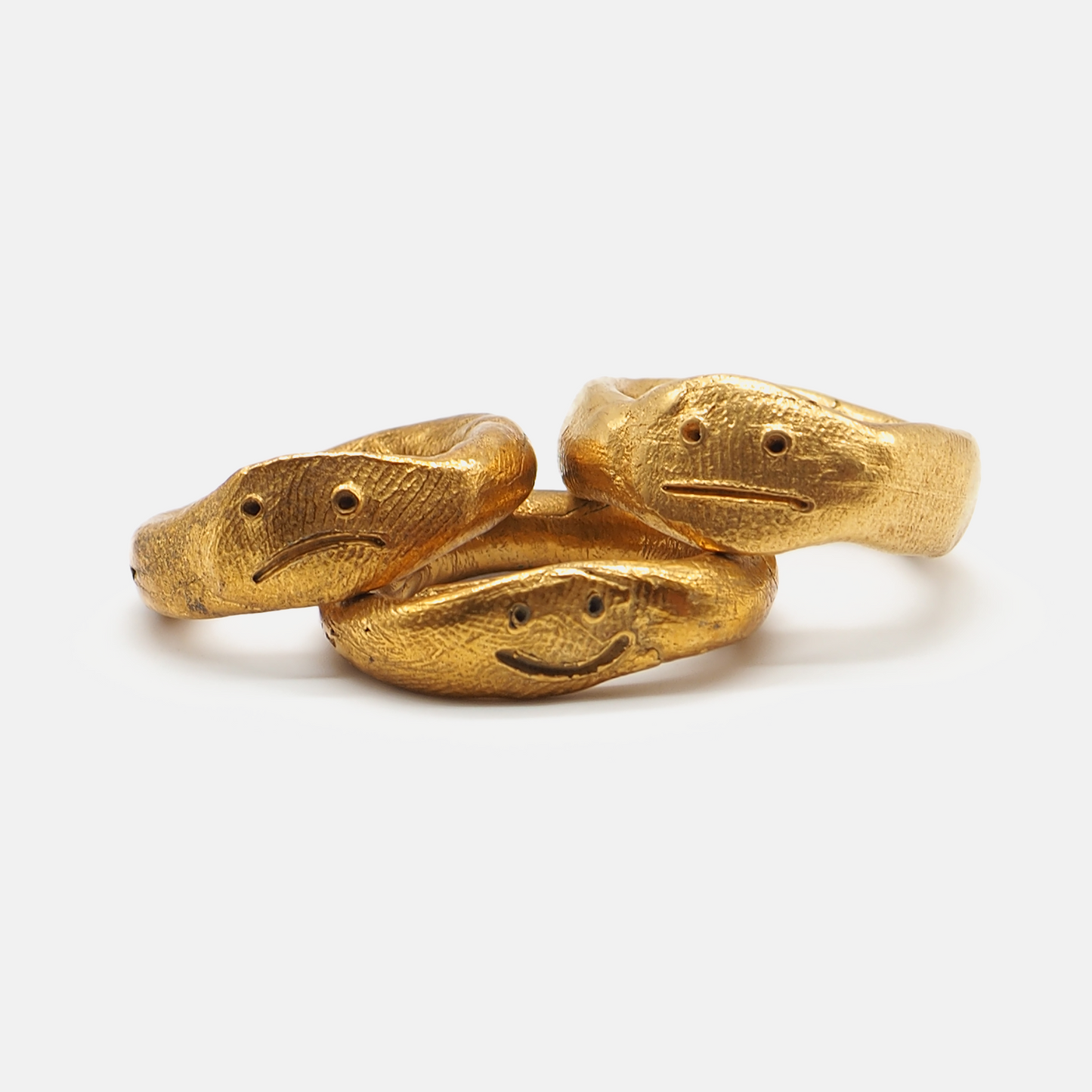 Handcrafted Sculptural Face Ring - Gold or Pink