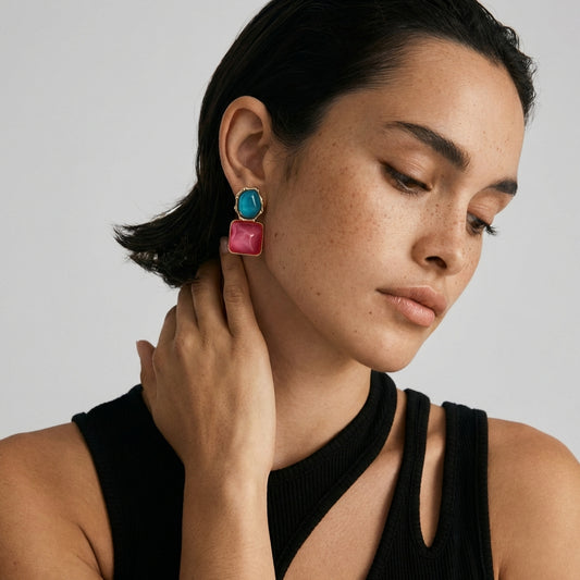 Sol De Janeiro Vibe Drop Earrings Fuchsia