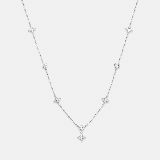 Leaf Motif Moissanite Necklace
