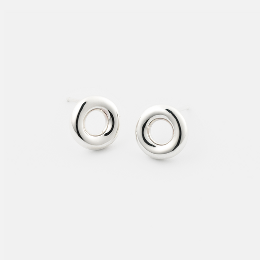 Monad Mini Sculptural Sterling Silver Stud Earrings