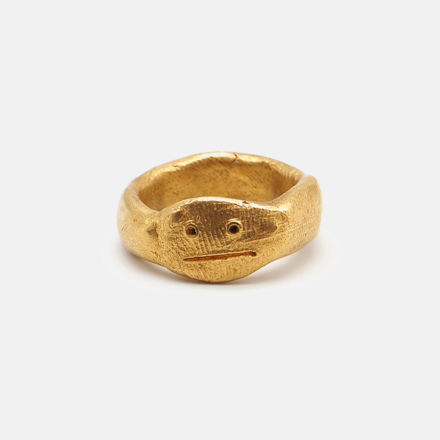Handcrafted Sculptural Face Ring - Gold or Pink