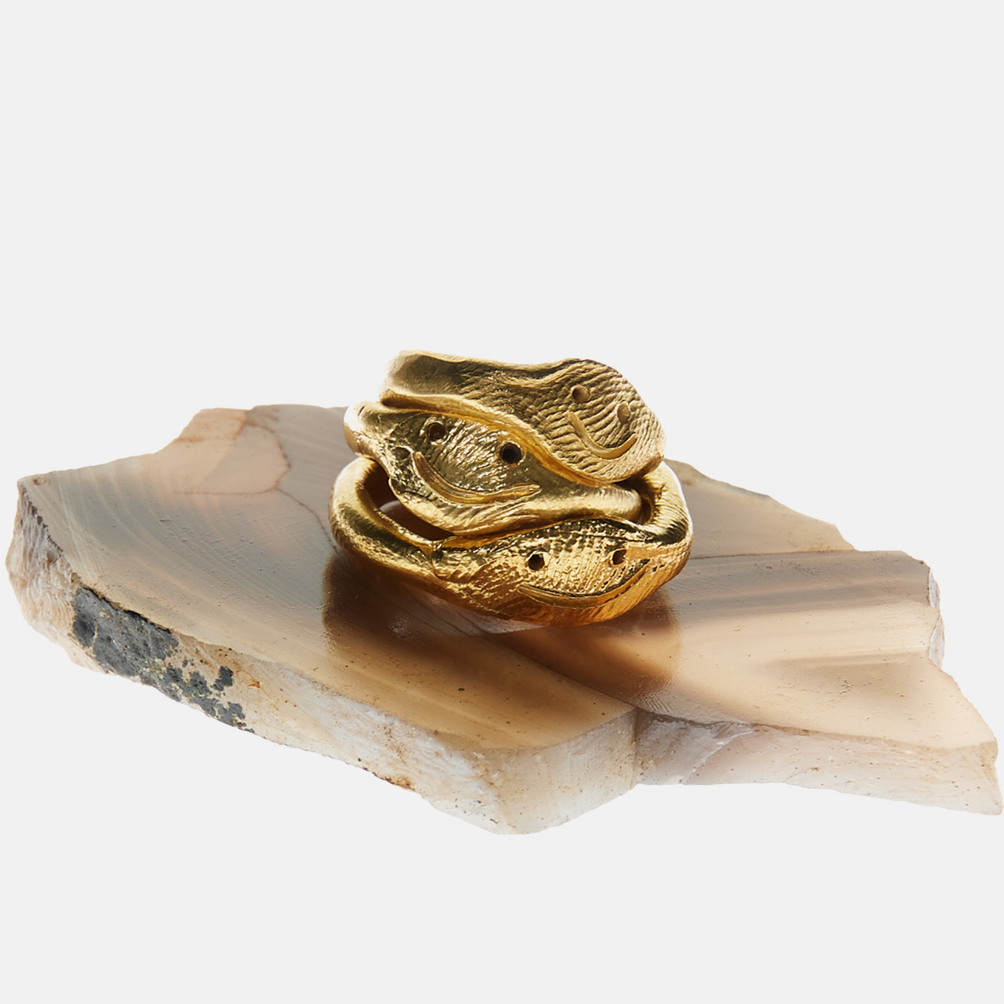 Handcrafted Sculptural Face Ring - Gold or Pink