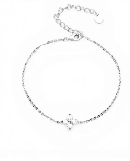 Flower 925 Silver Moissanite Bracelet