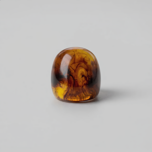 Amber Effect Resin Dome Ring Bold Sculptural Statement