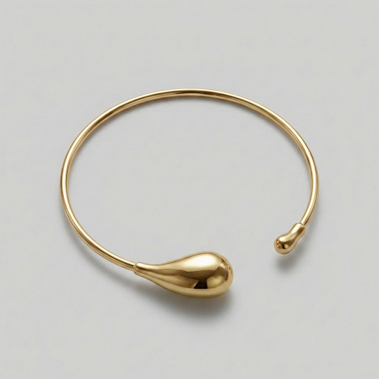 Yellow Gold Colour Finish Japanese Drop Necklace Sculptural Open Choker